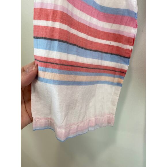 Old Navy Striped Fringe Cotton Shirt Tunic Cover Up Kimono Size L Resort Beachy - Picture 4 of 10